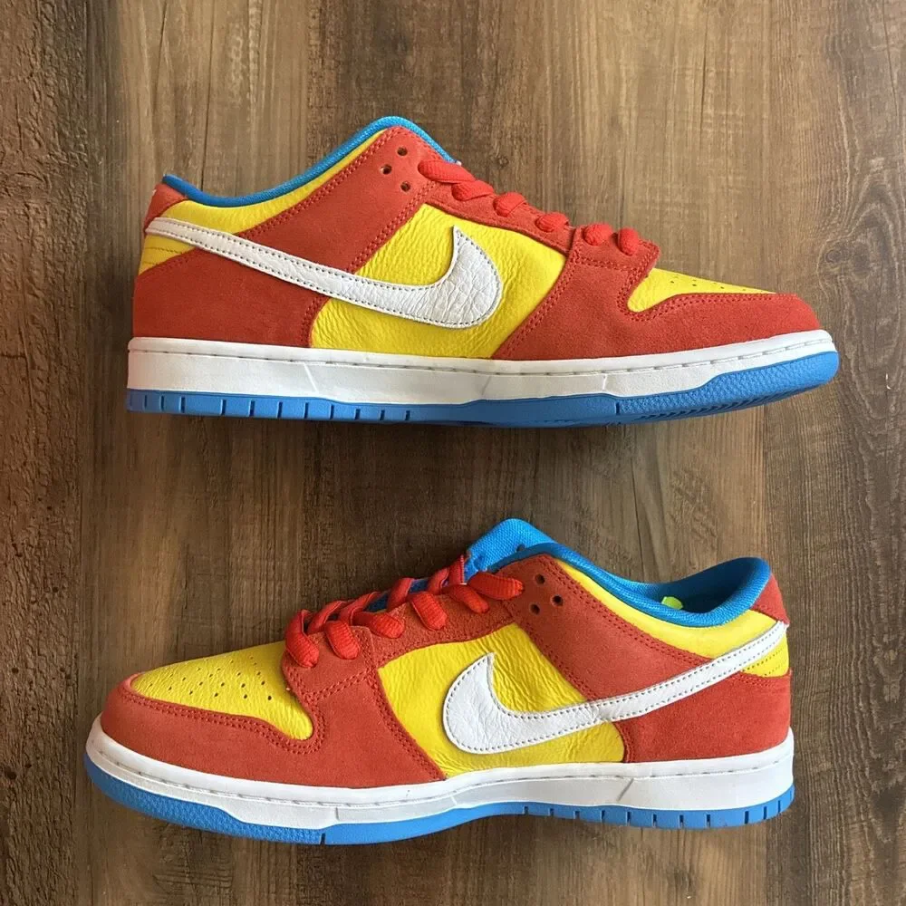 Nike SB Dunk Low Pro Bart Simpson Men Size 11.5 Yellow Red White Blue BQ6817-602